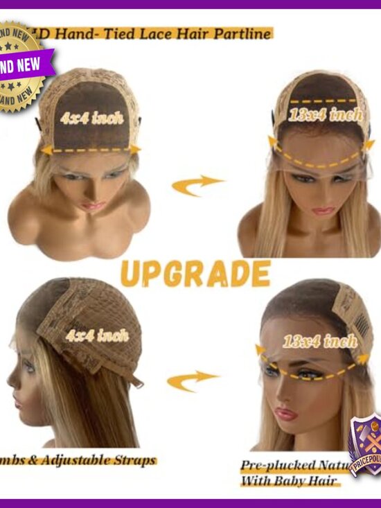 30 Inch Human Hair Lace Front Wig, 13x4 Straight Virgin Hair Pre Plucked main image 5